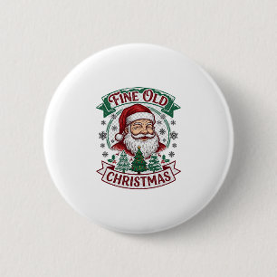 Fine Old Christmas Santa Claus Trees Snowflakes 6 Cm Round Badge