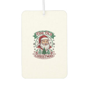 Fine Old Christmas Santa Claus Trees Snowflakes Car Air Freshener