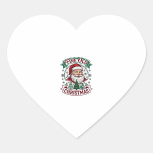 Fine Old Christmas Santa Claus Trees Snowflakes Heart Sticker