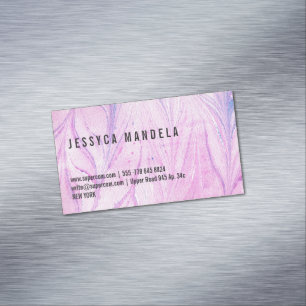 Fine pink marble magnetic business card