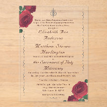 Fine Roses Catholic Acrylic Invitation