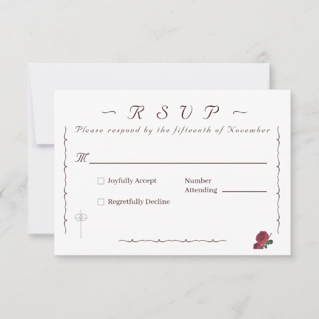 Fine Roses Catholic RSVP Card (Front)
