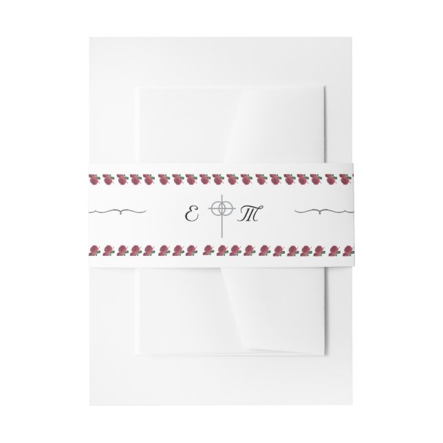 Fine Roses Invitation Belly Band (Front Example)