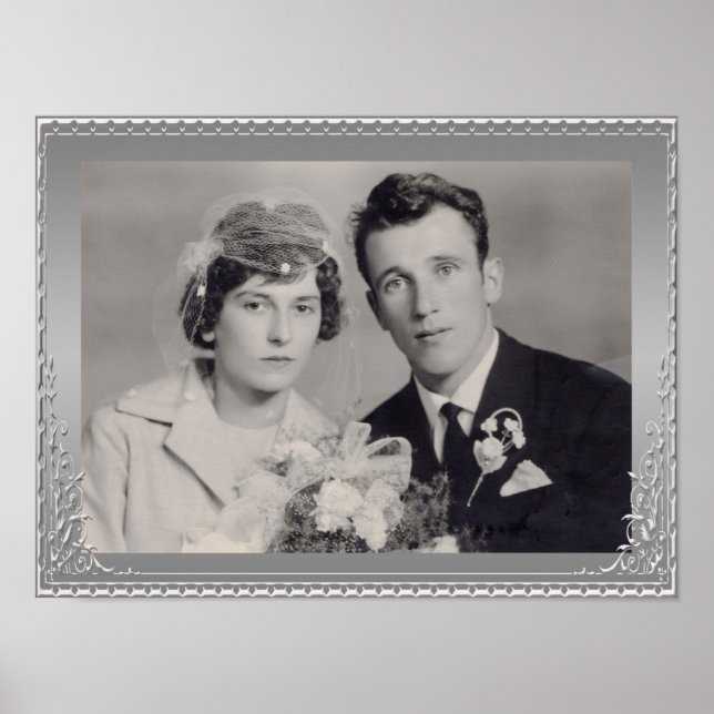 Fine silver border frame custom photo poster (Front)