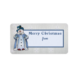 fine snowman label