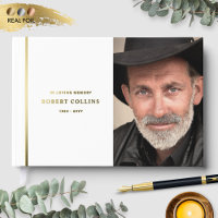 Fine White and Real Foil, In Loving Memory Funeral