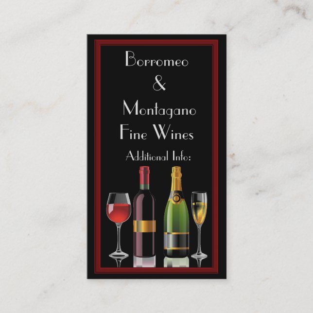 Fine Wine Black Business Card 2 (Front)