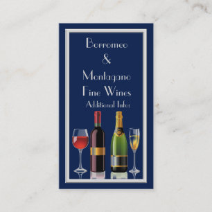 Fine Wine Blue Business Card 2