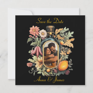 Fine Wine Save the Date Photo Wedding Card