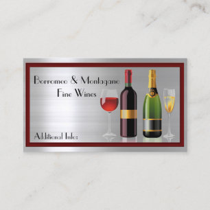 Fine Wine Silver Business Card