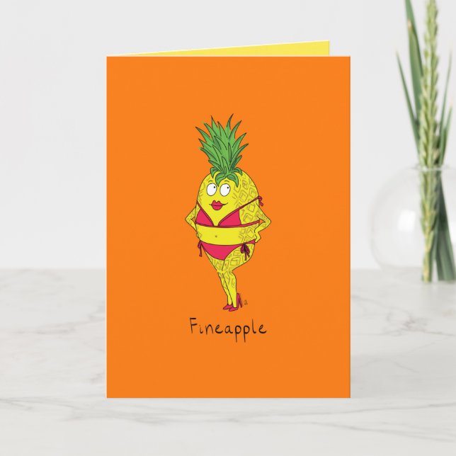 Fineapple - Funny Pineapple Bikini Greeting Card (Front)
