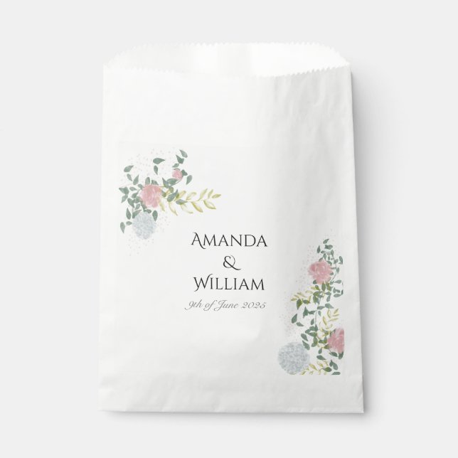 Finely flourished wedding favour bags (Front)