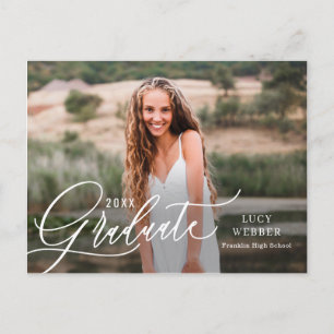 Finely Penned Graduation Announcement Postcard