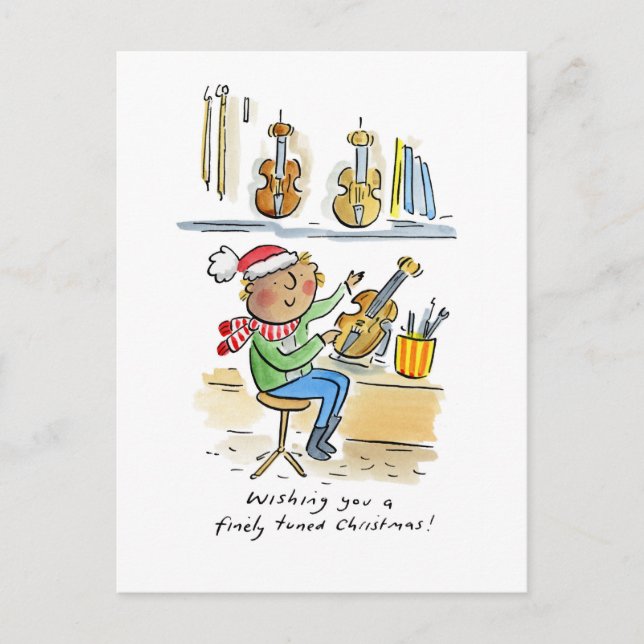 Finely Tuned Christmas Postcard (Front)