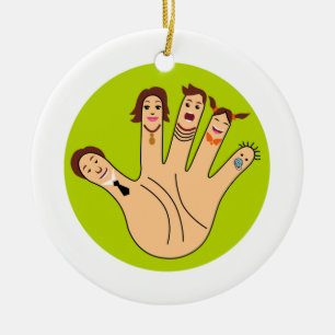 Finger Family Drawing Ceramic Tree Decoration