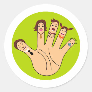 Finger Family Drawing Classic Round Sticker