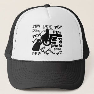 Finger Gun Pew Pew Pew #USAPatriotGraphics © Trucker Hat