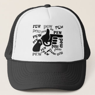 Finger Gun Pew Pew Pew #USAPatriotGraphics © Trucker Hat