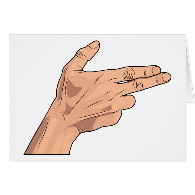 Finger Gun Pistol Shooting Hand Sign Gesture (Front Horizontal)