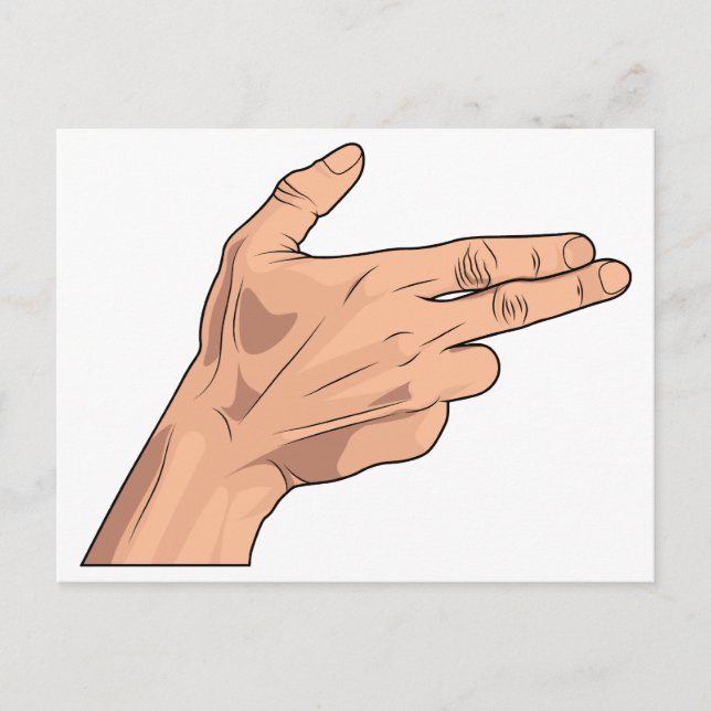 Finger Gun Pistol Shooting Hand Sign Gesture Postcard (Front)
