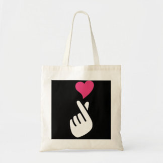 Finger Heart Korean Hand Symbol KPOP Love Sarangha Tote Bag