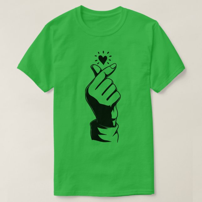 Finger Heart Saranghae Kpop T-Shirt (Design Front)
