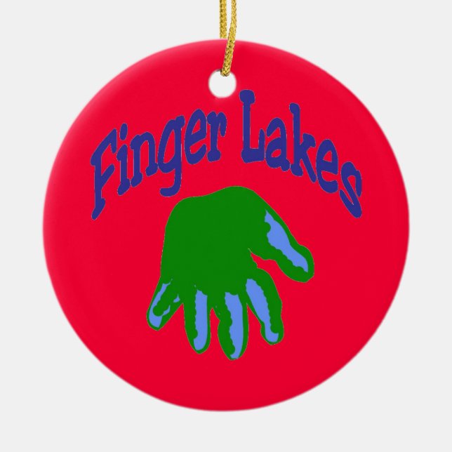Finger Lake Cartoon Ceramic Tree Decoration (Front)