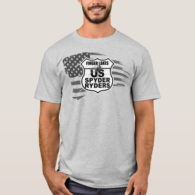 Finger Lakes Chapter - Tattered Flag bw T-Shirt (Front)
