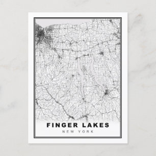 Finger Lakes Map Holiday Postcard