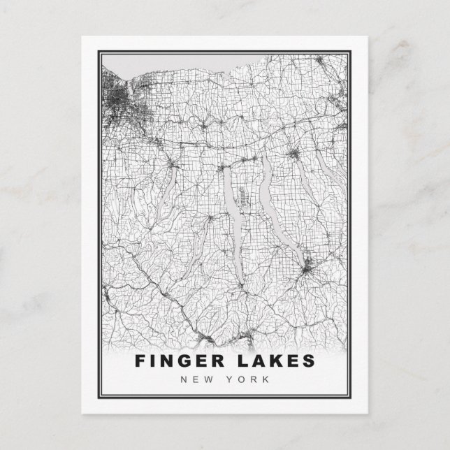 Finger Lakes Map Postcard (Front)