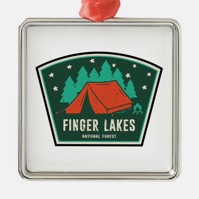 Finger Lakes National Forest Camping Metal Tree Decoration (Front)