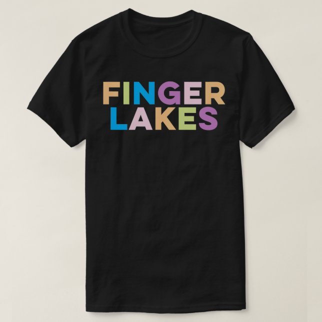 Finger Lakes New York Colourful Vacation  T-Shirt (Design Front)