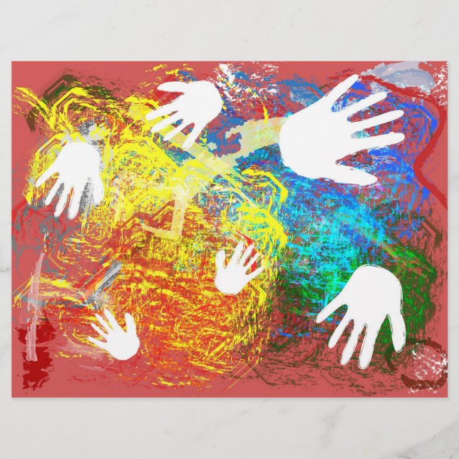 Finger Paint Scrapbook Paper (Front)