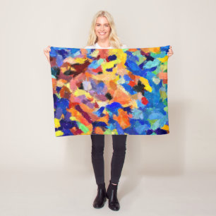 finger paint smudges original art painting fleece blanket