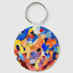finger paint smudges orignal art painting key ring