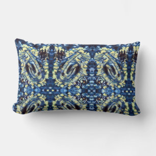 Finger Painting - Blues Lumbar Cushion