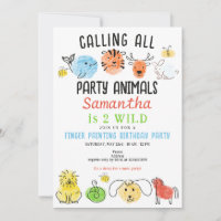 Finger Painting Party Animals Art Birthday Party