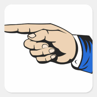 Finger Pointing Square Sticker