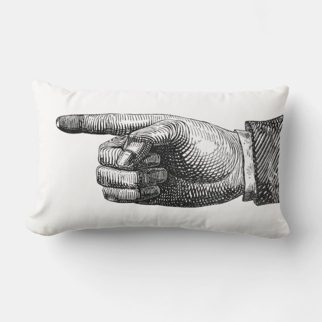 Finger Pointing Throw Pillow (Front)