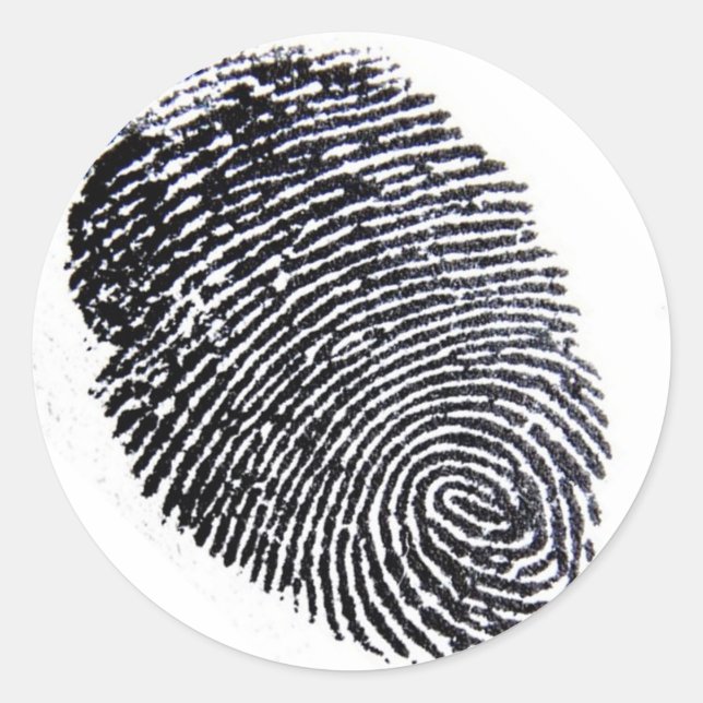 Finger Print Classic Round Sticker (Front)
