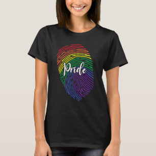Finger Print Dna Lgbtq Rainbow Flag Gay Pride Men  T-Shirt