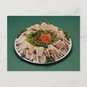 Finger sandwich platter postcard