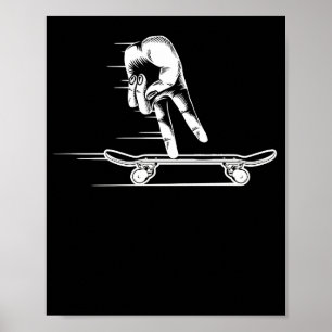 Finger Skateboard Fingerboard Skating Poster