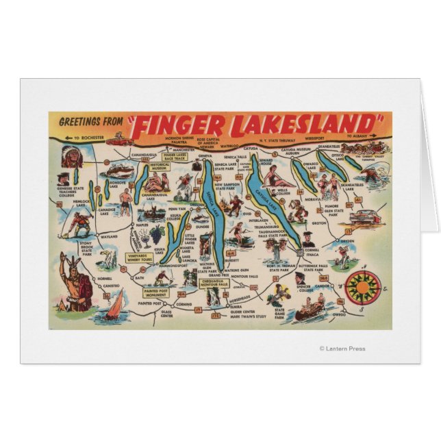 Fingerlakes, New York - Detailed Map (Front Horizontal)