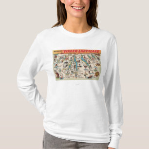Fingerlakes, New York - Detailed Map T-Shirt