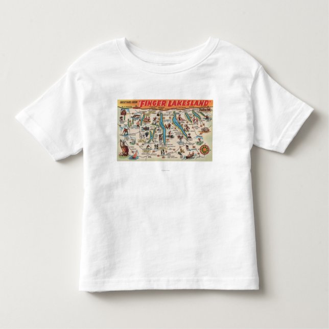 Fingerlakes, New York - Detailed Map Toddler T-Shirt (Front)