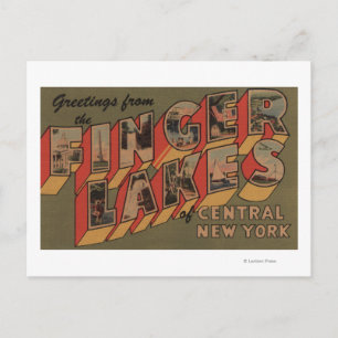 Fingerlakes, New York - Large Letter Scenes Postcard
