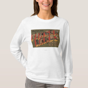 Fingerlakes, New York - Large Letter Scenes T-Shirt