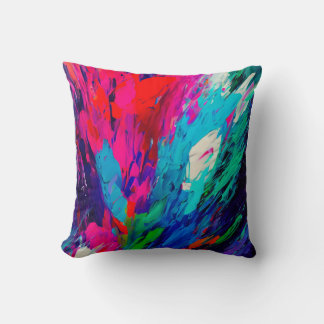 Fingerpainting Red Throw Pillow
