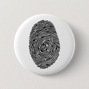 fingerprint 6 cm round badge